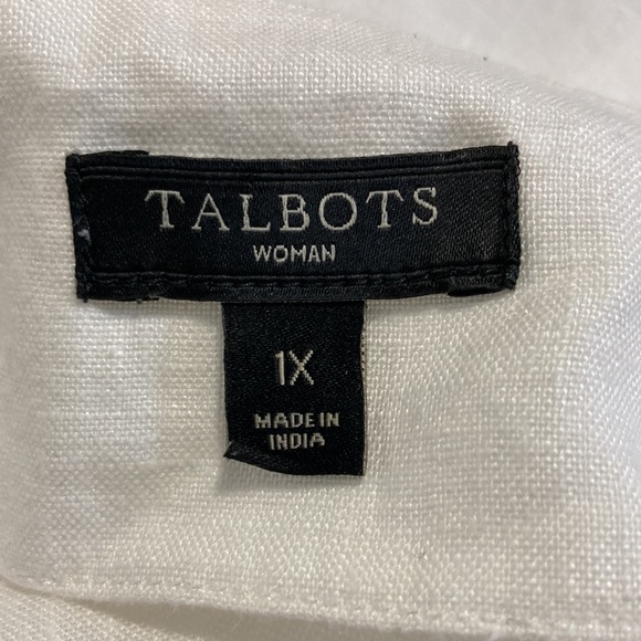Talbots Beaded White Linen Tunic - Picture 9 of 10